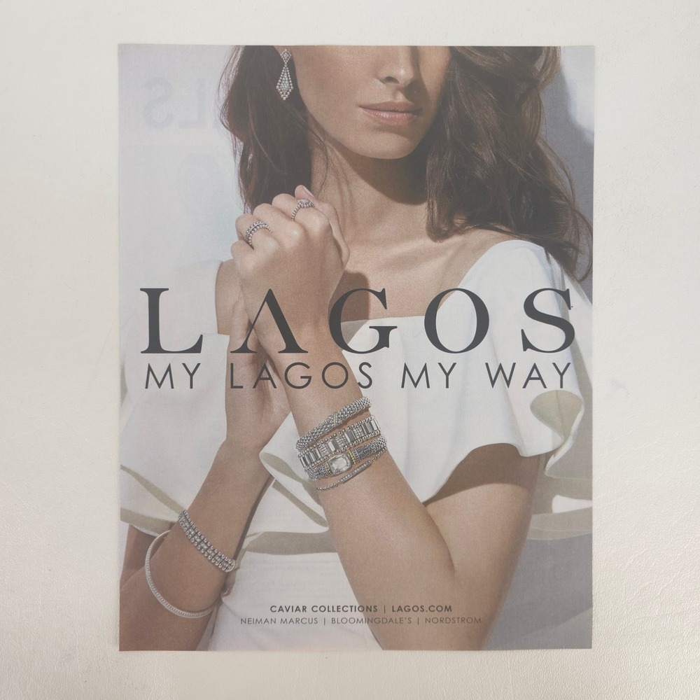LAGOS Caviar Print Ad Sterling Silver Diamond Bracelets Jewelry Promo Wall Art